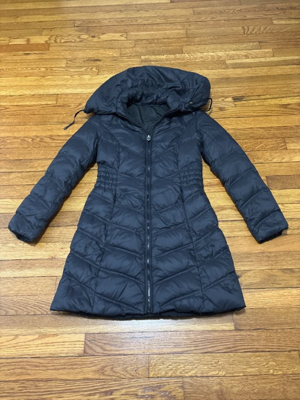 Laundry by Shelli Segal Womens Down Puffer Coat Size XS Black Reversible Jacket